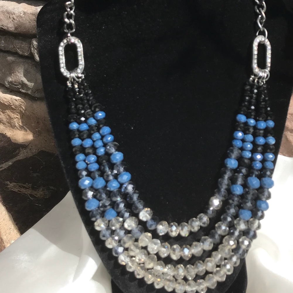 Multi chain crystal necklace nice piece!
